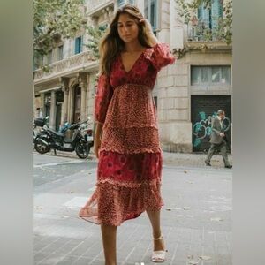 BA&SH Gypsie Midi Dress Sz 0